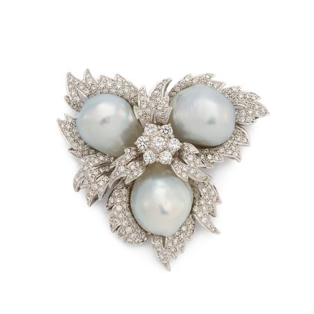 Cultured pearl and diamond brooch | Fine Jewels, Watches & Handbags: Cologne | 2022 | Sotheby's
