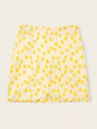 Zip Back Floral Print Skirt | SHEIN USA