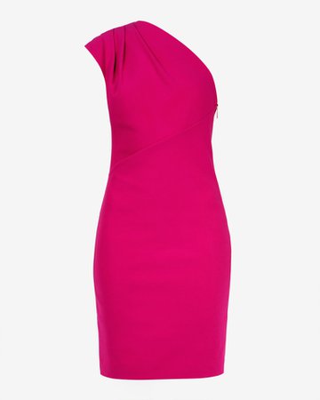 Pleat fold one shoulder dress - Bright Pink | Dresses | Ted Baker ROW