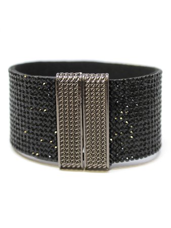 black rhinestone bracelet cuff
