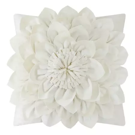Winston Porter Dausen Square 3D Flower Throw Pillow Cover Cushion Floral Aesthetic Handmade Accent Pillow Cover & Reviews | Wayfair