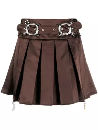 Chopova Lowena Camber Pleated Satin Miniskirt - Farfetch