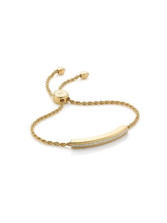 Gold Monica Vinader Linear Chain Diamond Bracelet | Farfetch.com