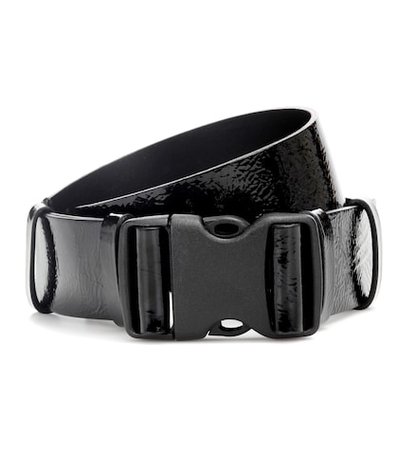 Zayo patent leather buckle belt