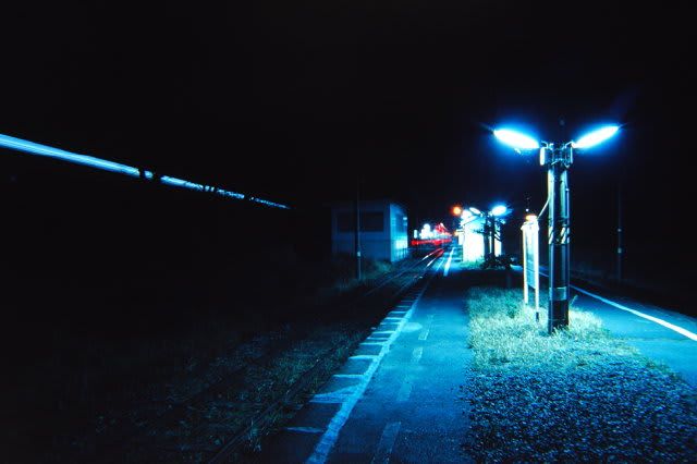 night  train blue light aesthetic
