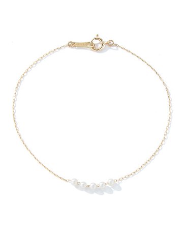 Mizuki 14k Akoya Pearl-Section Chain Bracelet