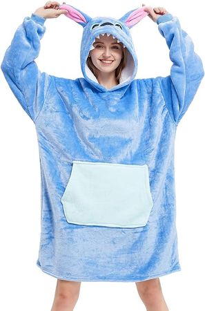 Amazon.com: Animal Wearable Blanket Hoodie Oversized Sherpa Fleece Hoodie Blanket giant Hooded Sweatshirt Blanket Jacket with sleeves : Home & Kitchen