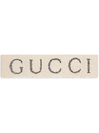 Gucci White Stretch Knit Logo Headband | Farfetch.com