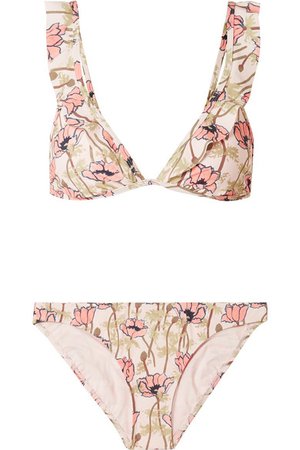Tory Burch | Ruffled floral-print bikini | NET-A-PORTER.COM