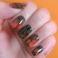 neon orange and olive green nails - Google Search