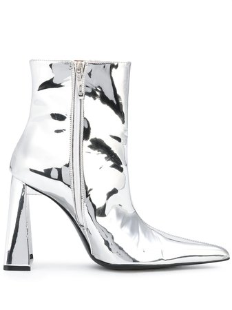 Silver Area Metallic Pointed Ankle Boots | Farfetch.com