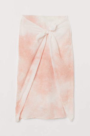 Batik-patterned Lyocell Skirt - Pink