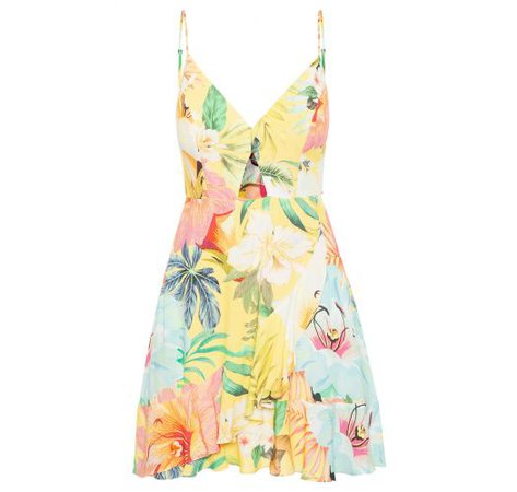 Pastel Floral Short Beach Dress With Cutout - Vestido Curto Filipinas - Farm