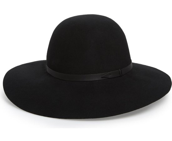 Nordstrom refined floppy wool felt hat black