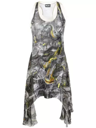 Diesel Abstract painting-print Dress - Farfetch