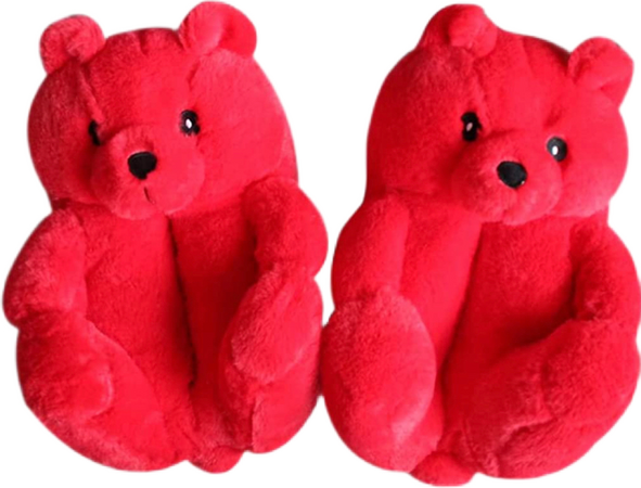 cute red teddy bear slippers shoes