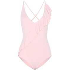 Marysia Palisades Ruffle Swimsuit (23.670 RUB) ❤ liked on Polyvore featuring swimwear, one-piece swimsuits, swim, swim suit, pink, pink bathing suits, swimming costume, swim wear, swim swimwear and pink swimsuits