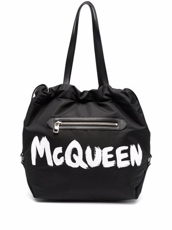Shop Alexander McQueen The Bundle logo tote bag with Express Delivery - FARFETCH