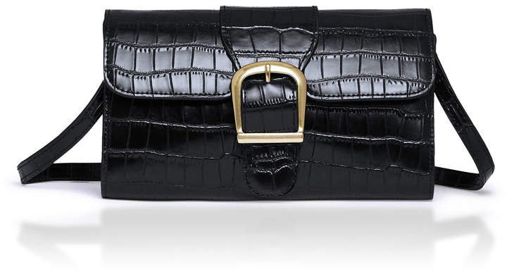 Rylan Croc-Effect Leather Shoulder Bag