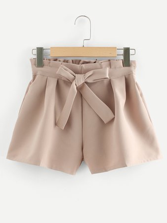 Knot Front Pleated Shorts