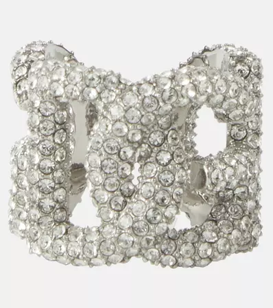 DG Crystal Embellished Ring in Silver - Dolce Gabbana | Mytheresa