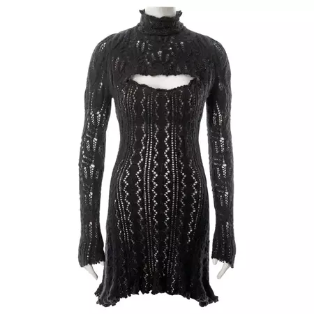 Vivienne Westwood steel-grey open knit alpaca wool corseted mini dress, fw 1993 For Sale at 1stDibs | vivienne knit fitted midi dress, vivienne westwood white mini dress, vivienne westwood mini dress