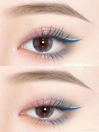 peach and blue eyeshadow