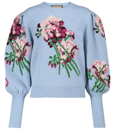 Gucci - Jersey de lana en intarsia floral | Mytheresa