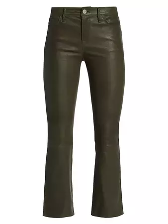Shop Frame Le Crop Mini Leather Boot-Cut Pants | Saks Fifth Avenue
