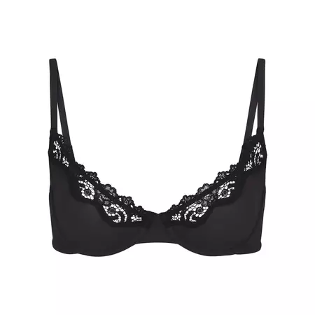 FITS EVERYBODY LACE UNLINED SCOOP BRA | ONYX