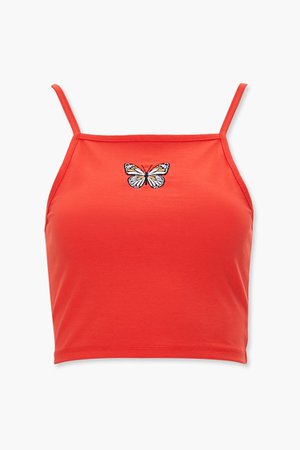 Butterfly Patch Cropped Cami | Forever 21