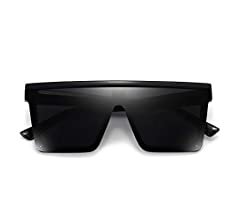 Amazon.com: Square Oversized Sunglasses for Women Men Trendy Fashion Flat Top Big Black Frame Shades Dollger Black : Clothing, Shoes & Jewelry
