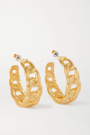 Gold Gold-tone hoop earrings | Kenneth Jay Lane | NET-A-PORTER