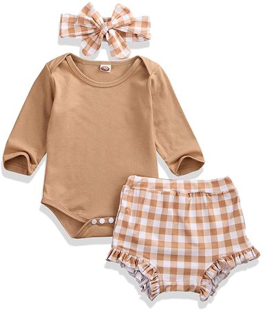 Amazon.com: GuliriFei Baby Girl Bloomer Shorts, Baby Girl Ruffle Shorts, Fall Baby Girl Clothes 0-3 Months (Plaid Brown, 12-18 Months): Clothing