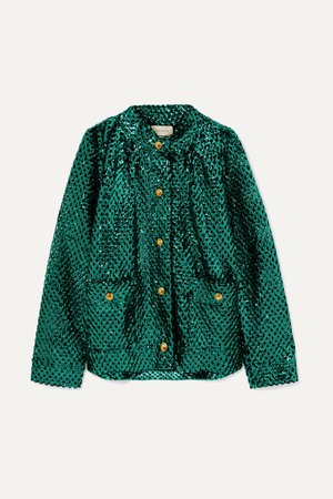 GUCCI, Sequined open-knit jacket