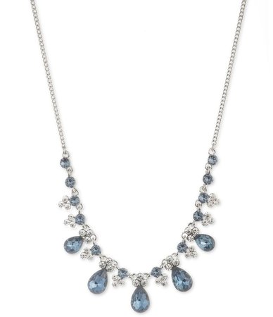 Givenchy Crystal Collar Silvertone Necklace - Silver