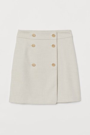 Double-buttoned Skirt - Light beige - Ladies | H&M US