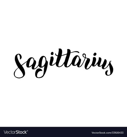Sagittarius font lettering handwritten Royalty Free Vector