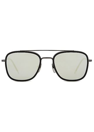 Thom Browne TB800 mirrored oval-frame sunglasses - Harvey Nichols