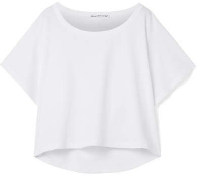 Cut-out Cotton-jersey T-shirt - White