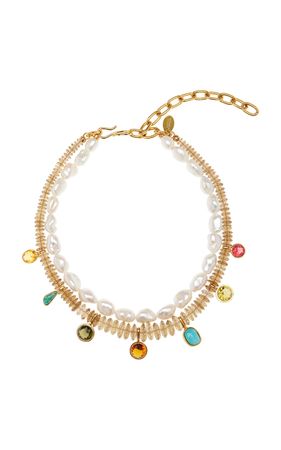 Color Wheel Pearl, Bead Necklace By Lizzie Fortunato | Moda Operandi