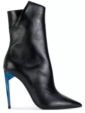 Saint Laurent pointed toe contrast heel boots £855 - Shop Online - Fast Global Shipping, Price