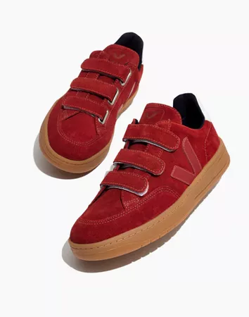 Veja™ V-12 Velcro® Sneakers in Red Suede