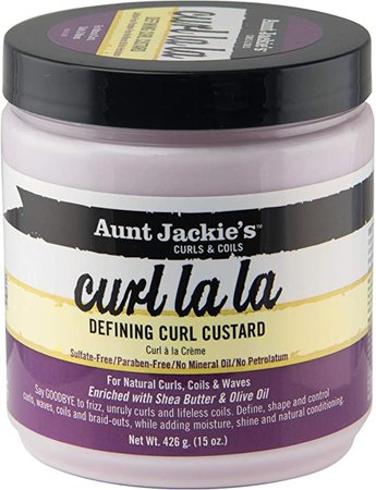 Amazon.com : Aunt Jackie's Curl La La, Lightweight Curl Defining Custard, Creates Long Lasting Curly Hair with Mega-moisture Humectants, Enriched with Shea Butter and Olive Oil, 15 Ounce Jar : Beauty