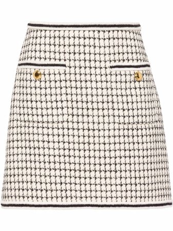 Shop Miu Miu checked tweed skirt with Express Delivery - FARFETCH