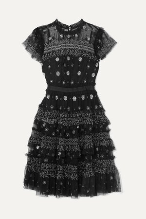 Needle & Thread | Andromeda embellished tulle mini dress | NET-A-PORTER.COM