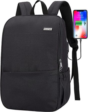 Amazon.com: MAXTOP Deep Storage Laptop Backpack with USB Charging Port[Water Resistant] College Computer Bookbag Fits 16 Inch Laptop,Black : Electronics