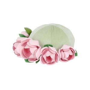 FRANCESCO BALLESTRAZZI, Roses applique' on baseball hat, Mint/pink, Luisaviaroma