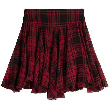Burgundy red plaid skirt