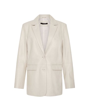 white leather blazer jacket